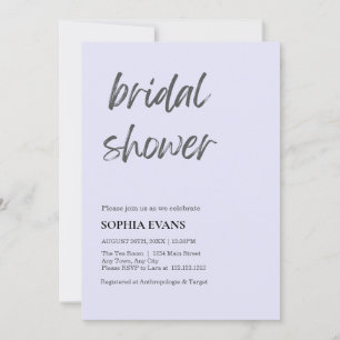 Modern Minimalist Lavender Bridal Shower Invitation