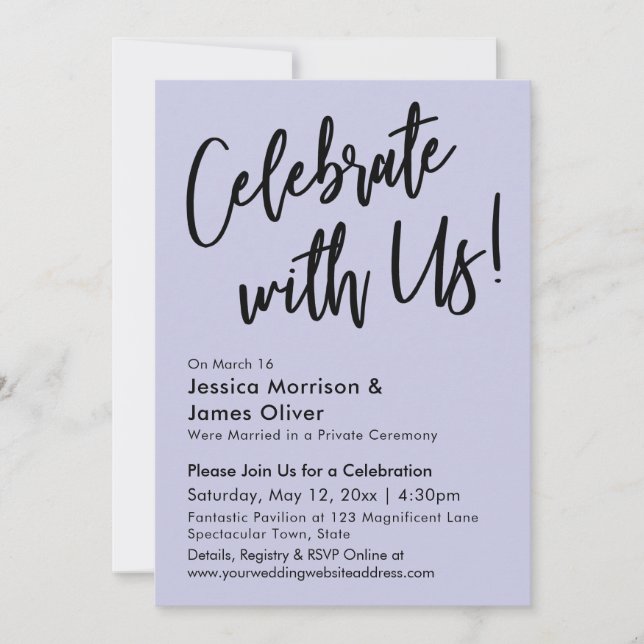 Modern Minimalist Lavender Celebrate with Us! Invitation (Front)