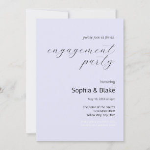 Modern Minimalist Lavender Engagement Party Invitation
