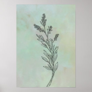 Modern Minimalist Lavender Flower Poster