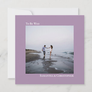 Modern Minimalist Lavender Square Photo Wedding Invitation
