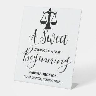 Modern Minimalist Lawyer Graduation Drink Party Pedestal Sign