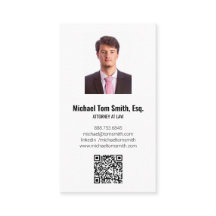 Modern Minimalist Lawyer Photo & QR Code Vertical