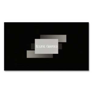 Modern Minimalist Layered Geometric Grey Black Magnetic Business Card