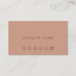 Modern Minimalist Layout Typo Warm Coffee Loyalty Business Card