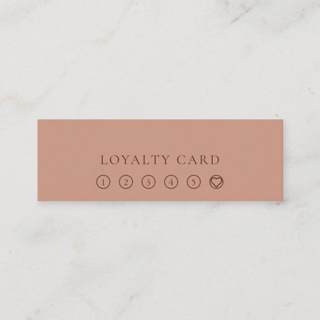 Modern Minimalist Layout Typo Warm Coffee Loyalty Mini Business Card (Front)