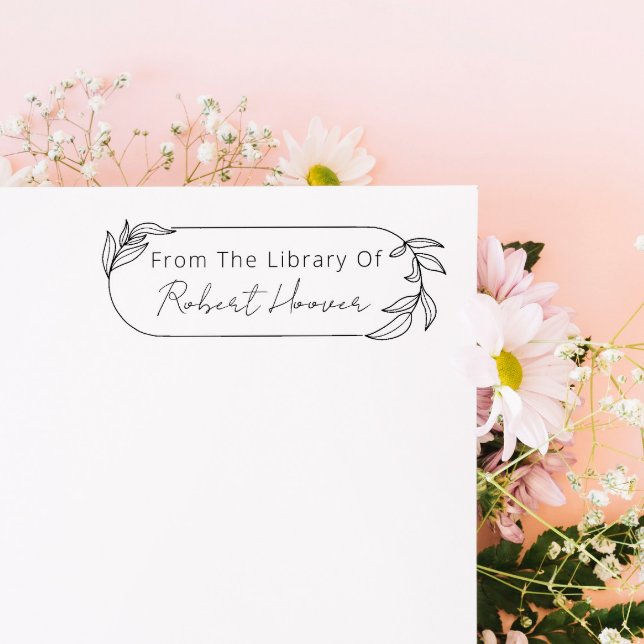 Modern Minimalist Leaves From The Library Of Self-inking Stamp (Creator Uploaded)