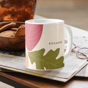 Modern Minimalist Leaves Graphic Nature Colours Coffee Mug