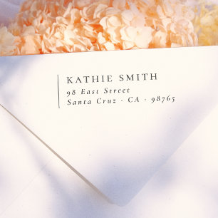 Modern Minimalist Left Aligned Return Address Rubber Stamp