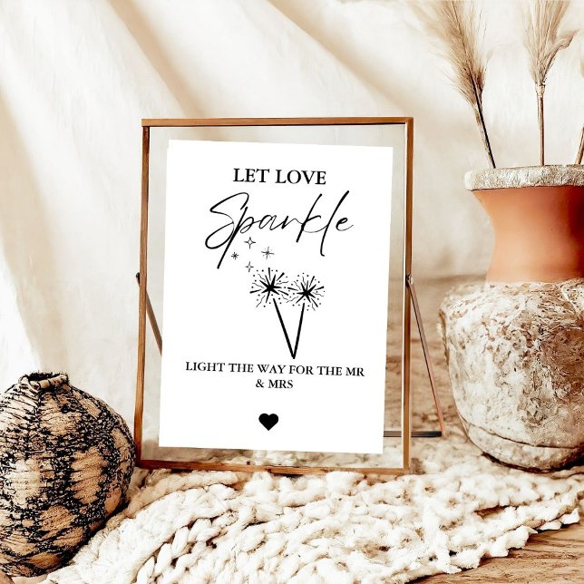 Modern Minimalist Let Love Glow Wedding Sign (Creator Uploaded)