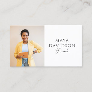 Modern Minimalist Life Coach Business Card