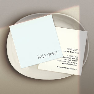 Modern Minimalist Light Blue Professional Square Business Card