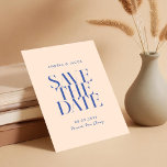 Modern Minimalist Light Peach Blue Chic Wedding Save The Date<br><div class="desc">Modern Minimalist Light Peach and Blue Chic Wedding Save the Date</div>