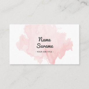 Modern Minimalist Light Pink Blush Watercolor Business Card