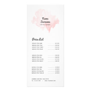 Modern Minimalist Light Pink Blush Watercolor Rack Card