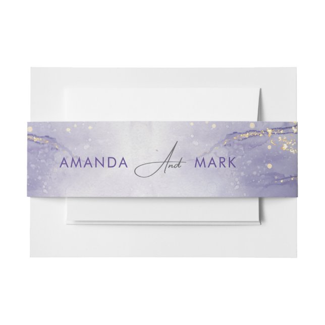 Modern Minimalist Lilac Trendy Invitation Belly Band (Front Example)