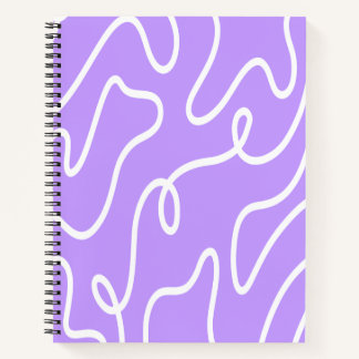 Modern Minimalist Line Art Lavender Purple Wavy Notebook