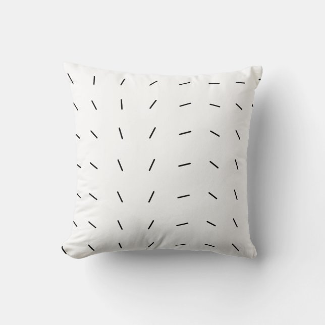 Modern Minimalist Line Pattern | Black & White Geo Throw Pillow (Front)