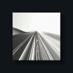 Modern Minimalist Linear Perspective - Abstract 3D Canvas Print<br><div class="desc">A powerful and minimalist digital artwork featuring a vast field of parallel lines that converge toward a single vanishing point on a bright, misty horizon. The design creates a profound sense of scale, depth, and endless movement. Perfect for modern office corridors, minimalist studios, or as a sophisticated statement piece in...</div>
