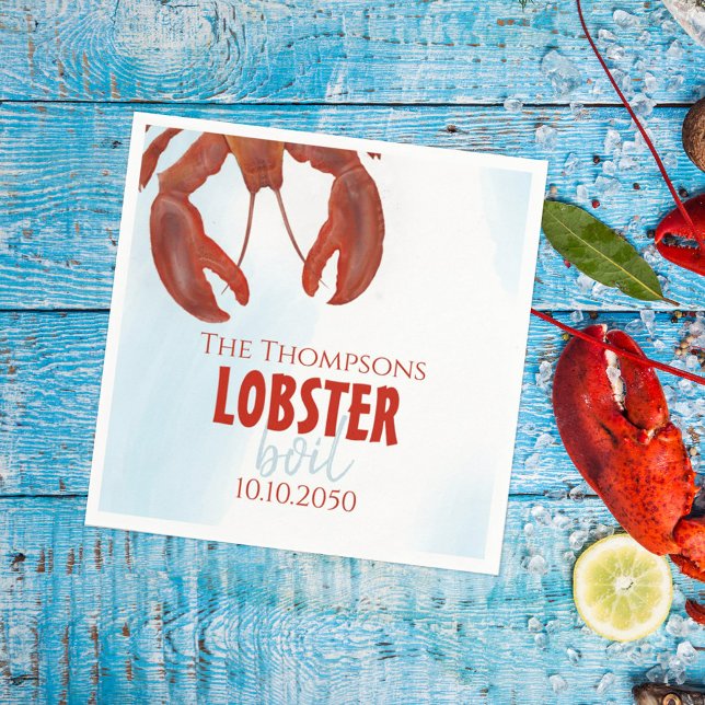 Modern Minimalist Lobster Boil Seafood Napkin (Creator Uploaded)