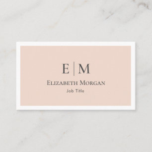Modern Minimalist Logo Blush Pink Grey Simple Business Card