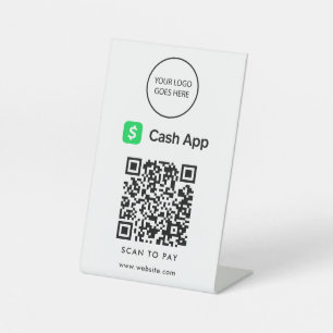 Modern Minimalist Logo Cash App Scan To Pay Pedestal Sign
