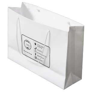 Modern Minimalist Logo   Custom Icons Social Large Gift Bag