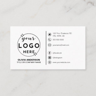 Modern Minimalist Logo Custom Icons Social Media Business Card