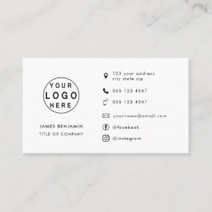 Modern Minimalist Logo   Custom Icons Social Media Business Card