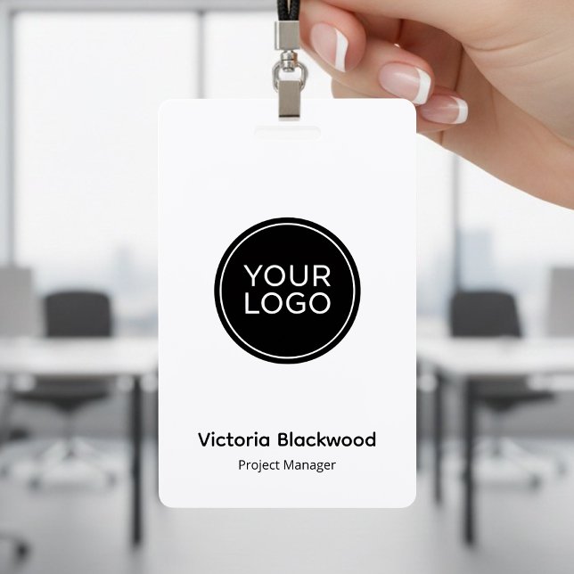 Modern Minimalist Logo ID Badge | Custom Company  (Creator Uploaded)