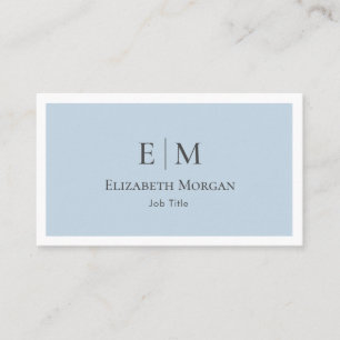 Modern Minimalist Logo Light Blue Grey Simple Busi Business Card