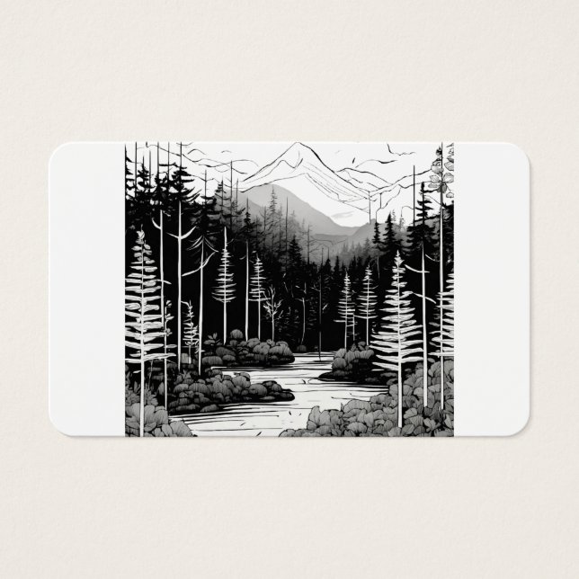 Modern minimalist logo line art forest (Front)