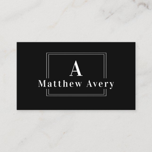 modern minimalist logo monogram business card (Front)