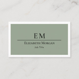 Modern Minimalist Logo Sage Green Simple Business Card