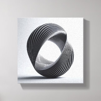 Modern Minimalist Loop Art - Abstract 3D twisted Canvas Print
