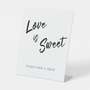 Modern Minimalist Love is Sweet Wedding Pedestal S Sign