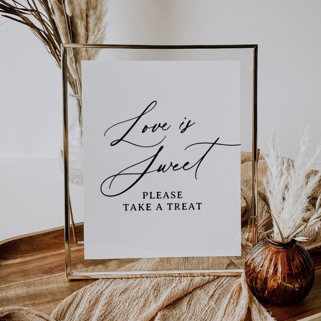Modern Minimalist Love is Sweet Wedding Sign (Creator Uploaded)