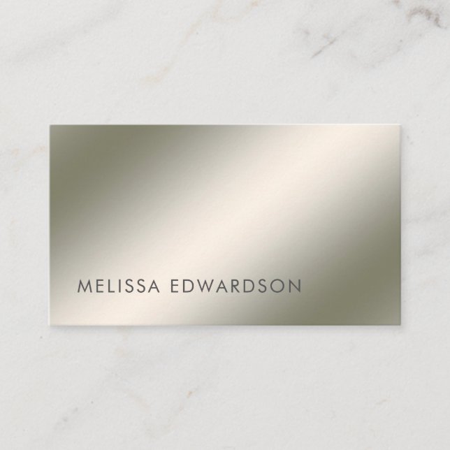 Modern minimalist luminous silver professional business card (Front)