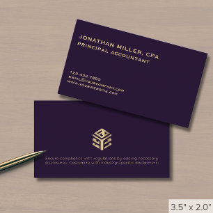 Modern Minimalist Luxe Gold Logo Business Card