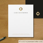 Modern Minimalist Luxury Letterhead<br><div class="desc">A luxurious custom business letterhead template in a modern dual-sided style with a clean simple white front and solid blue-grey back. This elegant template can be easily updated with your company logo and letterhead footer including your company's name, address, and contact information. The solid back features the logo in the...</div>