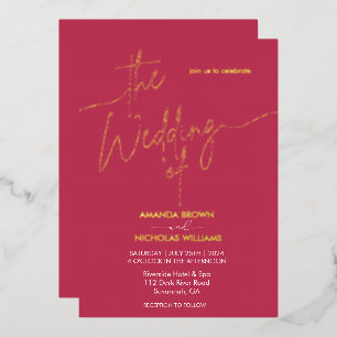 Modern Minimalist Magenta Red Wedding