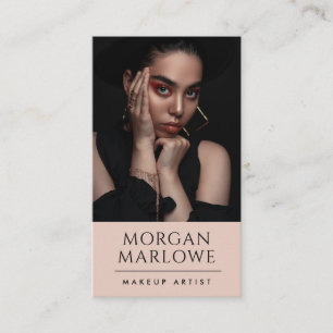 Modern Minimalist Makeup Artist Photo Business Card