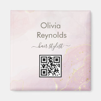 Modern Minimalist Marble Texture Pink Gold Magnet