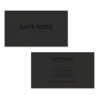 Modern Minimalist Matte Black Business Card
