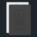Modern Minimalist Matte Black Chic Wedding Save The Date<br><div class="desc">Modern Minimalist Matte Black Chic Wedding Save the Date</div>