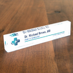 Modern Minimalist Medical Office Custom Doctor Nameplate