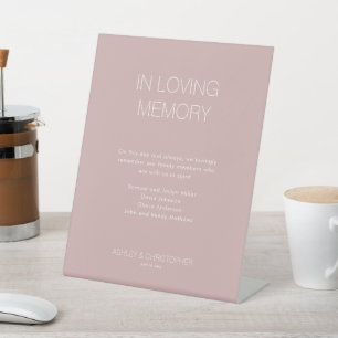 Modern Minimalist Memorial Wedding Pedestal Sign