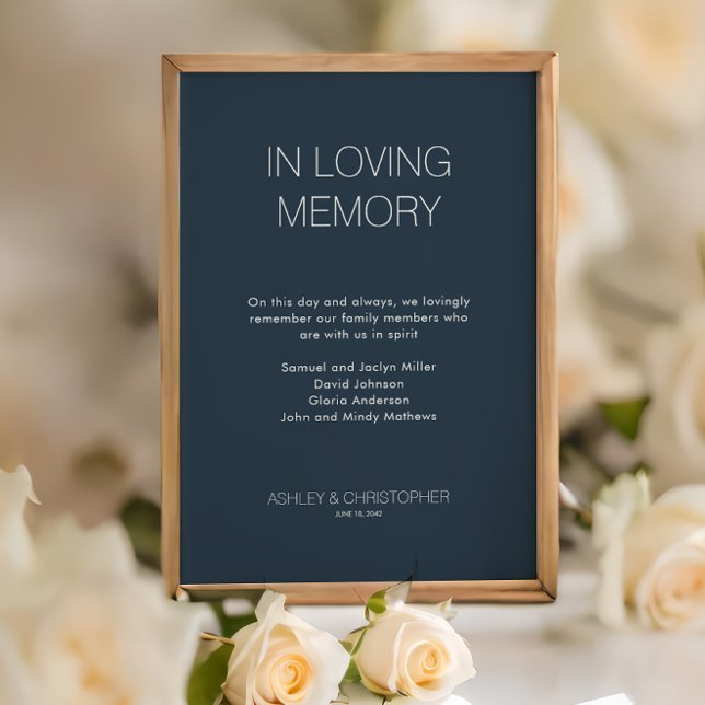 Modern Minimalist Memorial Wedding Poster (Creator Uploaded)