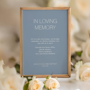 Modern Minimalist Memorial Wedding Poster