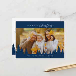 Modern Minimalist, Merriest Christmas Family Photo Postcard